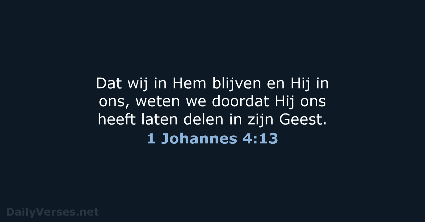 1 Johannes 4:13 - NBV21