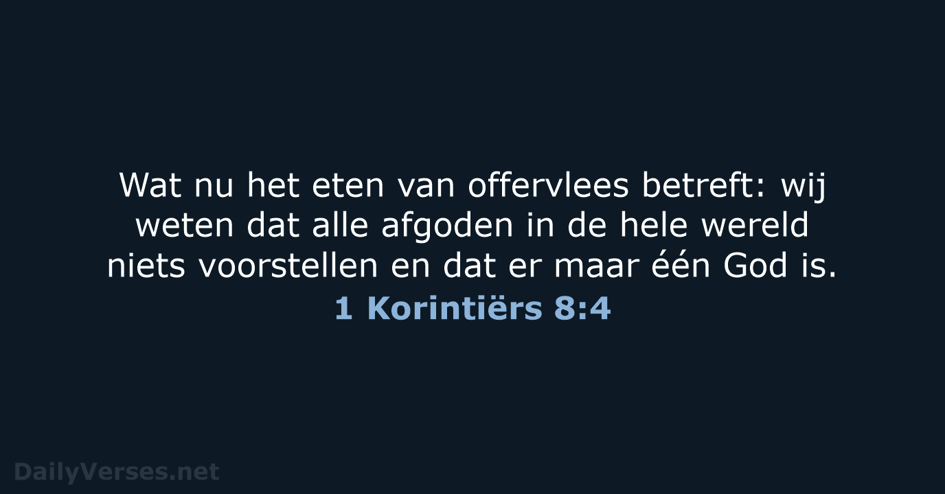 1 Korintiërs 8:4 - NBV21