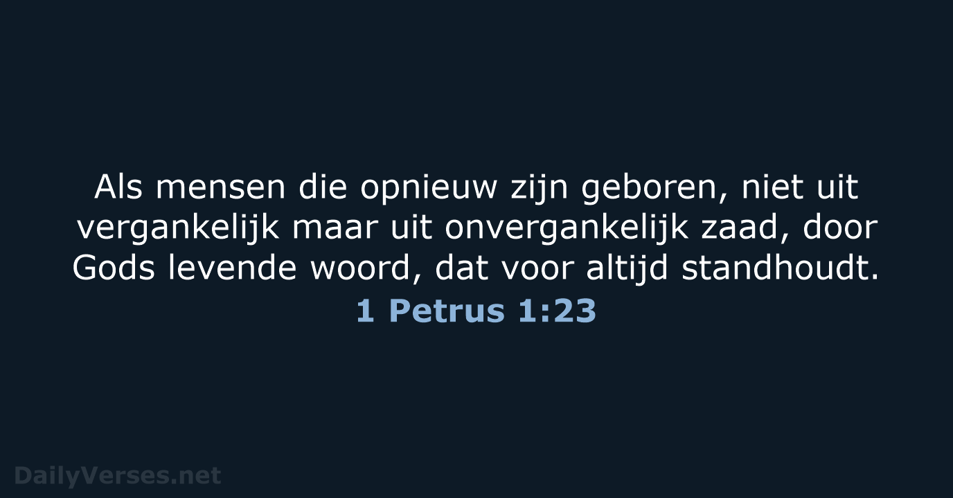 1 Petrus 1:23 - NBV21