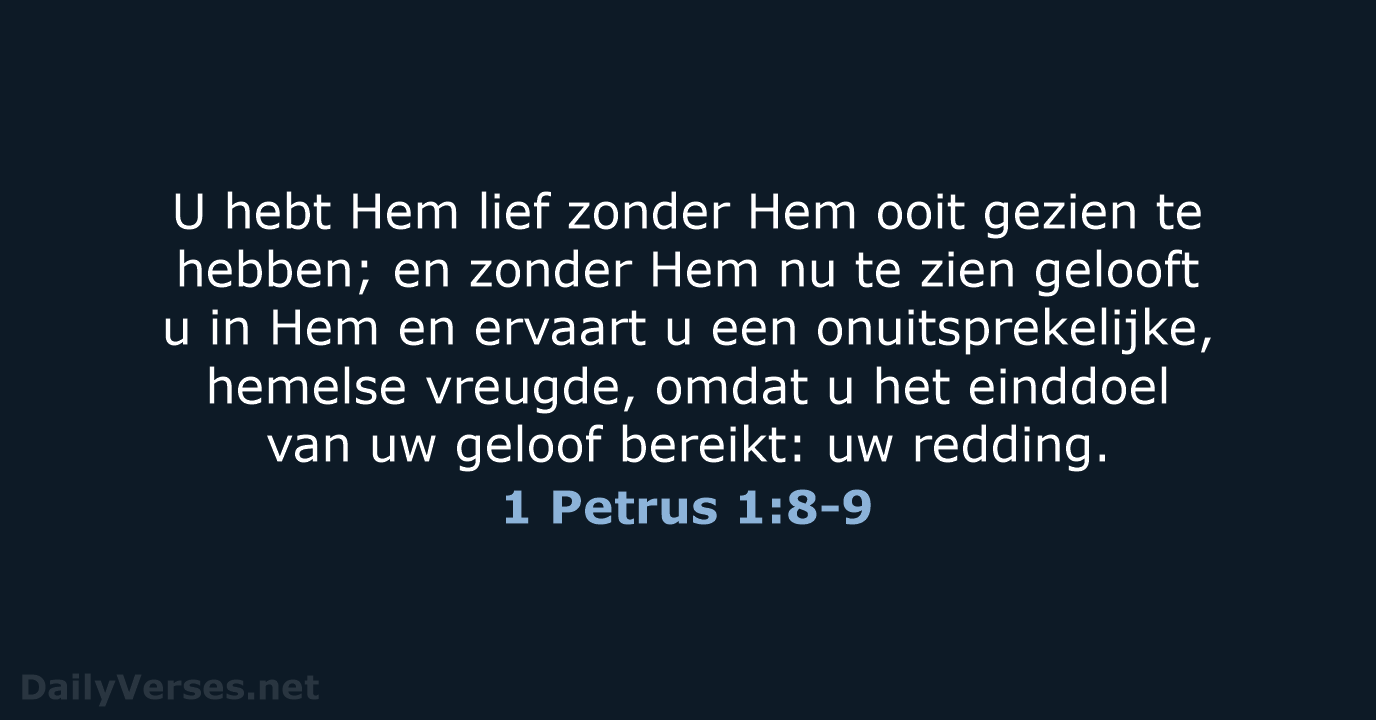1 Petrus 1:8-9 - NBV21