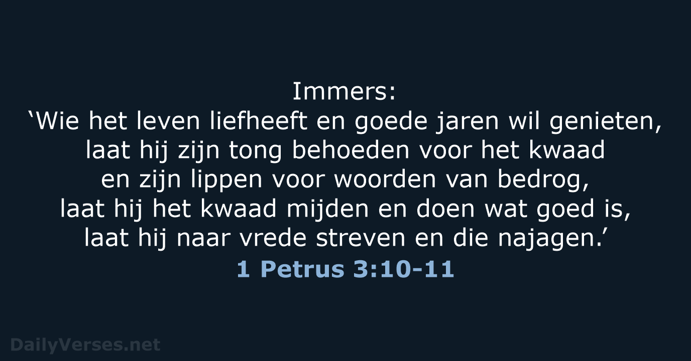 1 Petrus 3:10-11 - NBV21