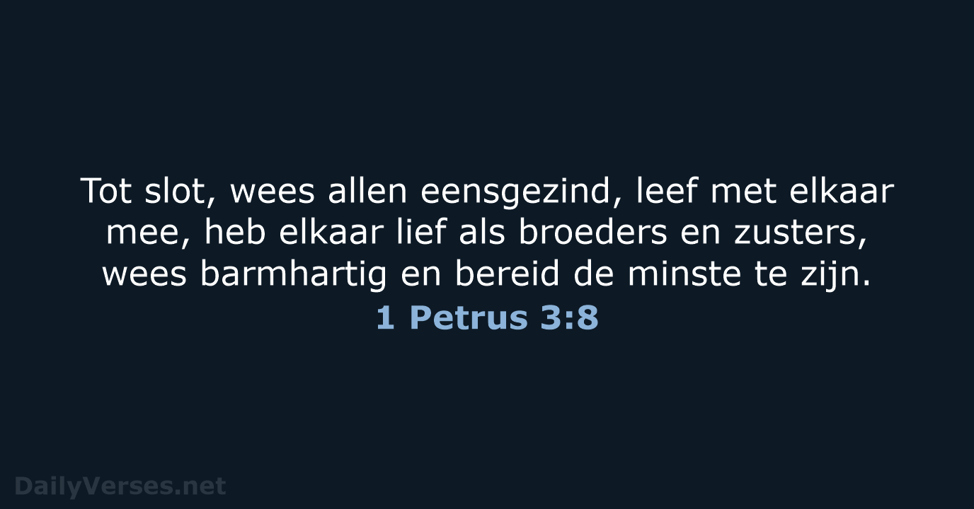 1 Petrus 3:8 - NBV21