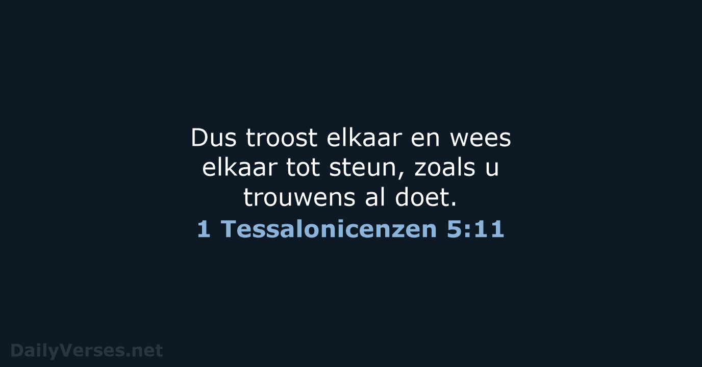 1 Tessalonicenzen 5:11 - NBV21