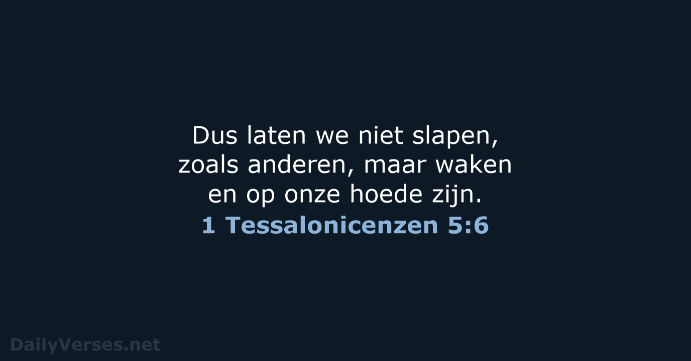 1 Tessalonicenzen 5:6 - NBV21