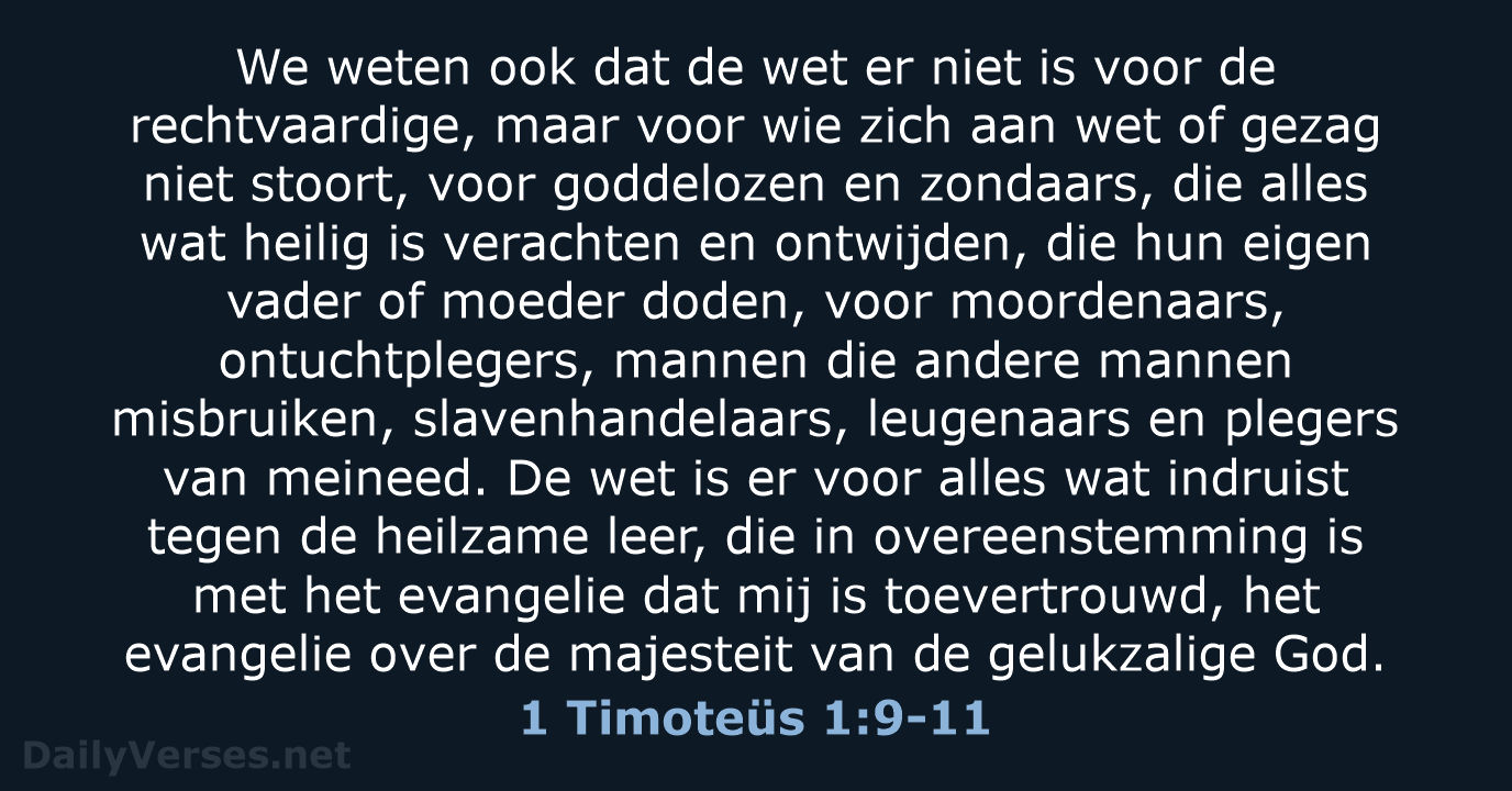 1 Timoteüs 1:9-11 - NBV21