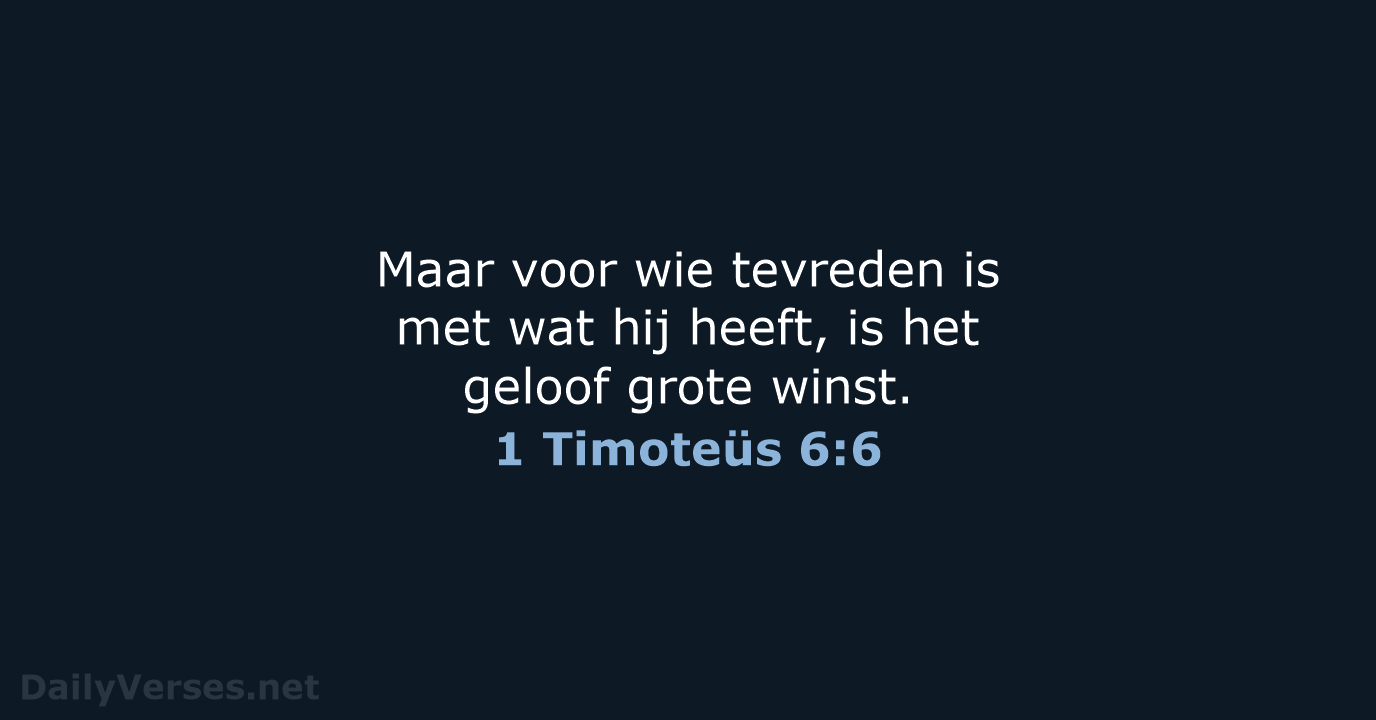 1 Timoteüs 6:6 - NBV21
