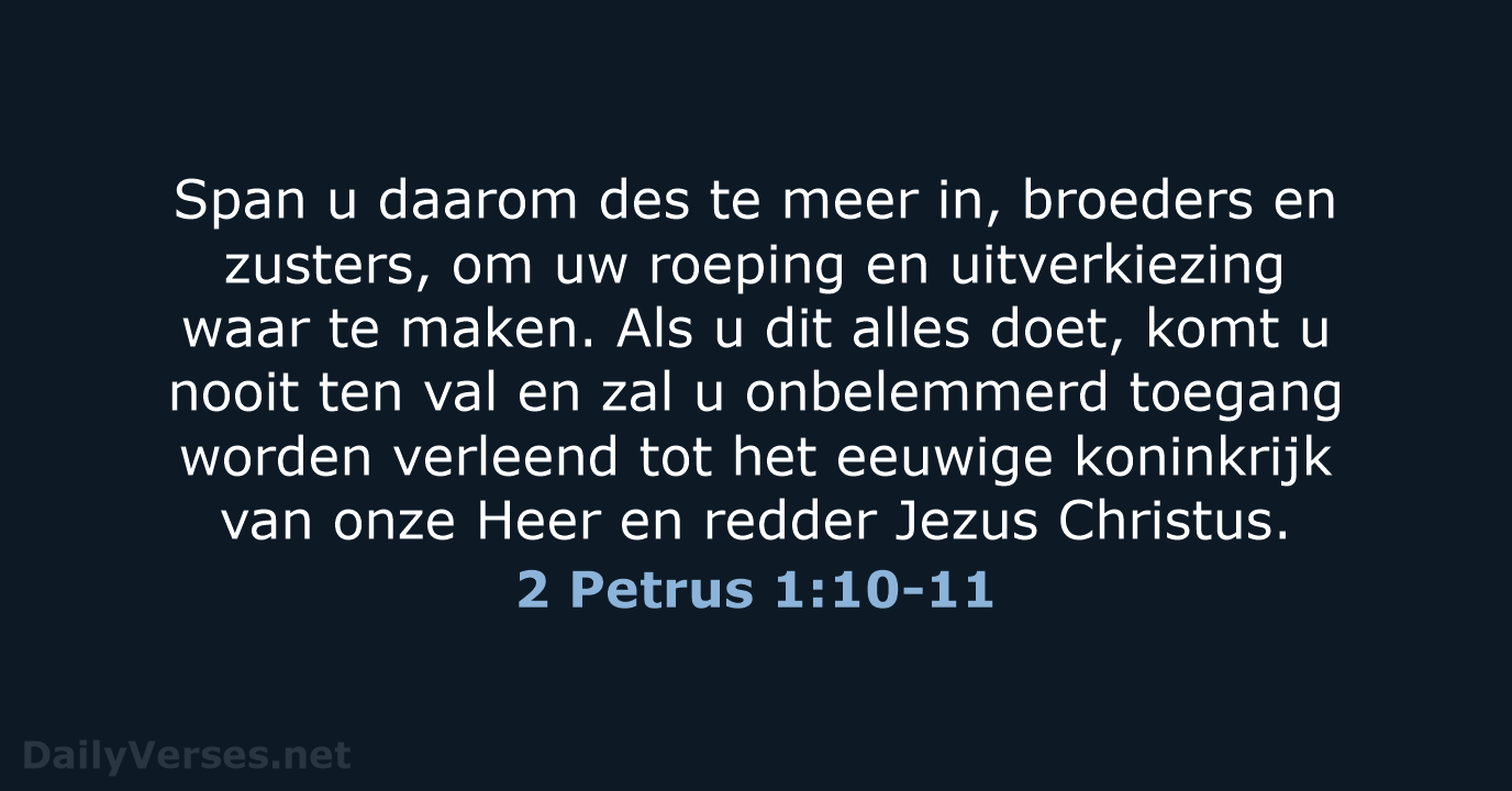 2 Petrus 1:10-11 - NBV21