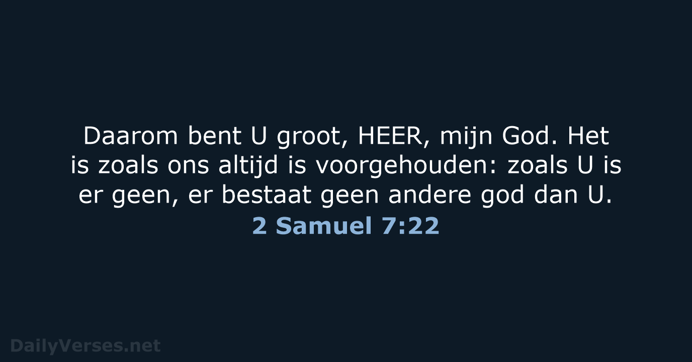 2 Samuel 7:22 - NBV21