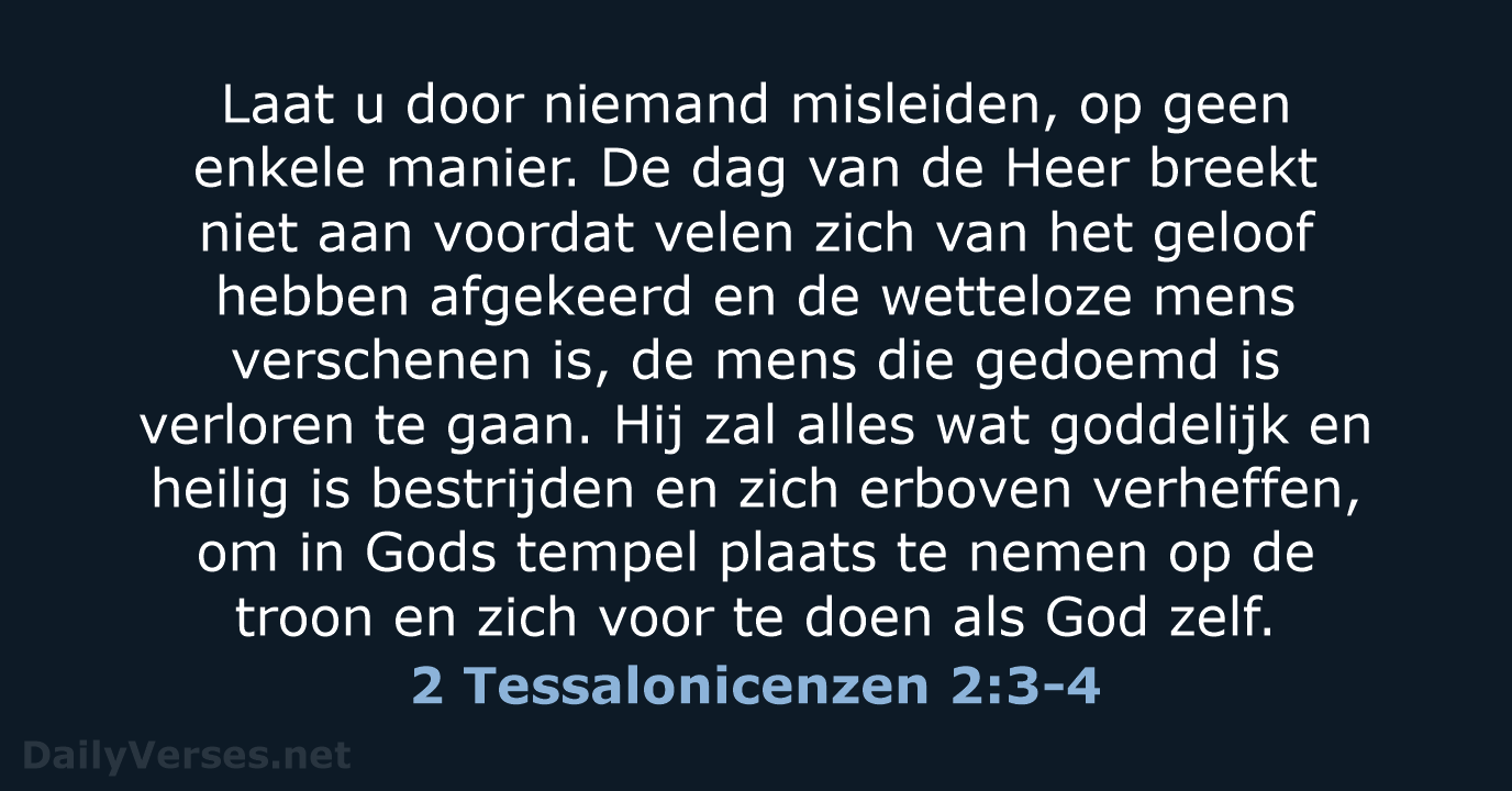 2 Tessalonicenzen 2:3-4 - NBV21