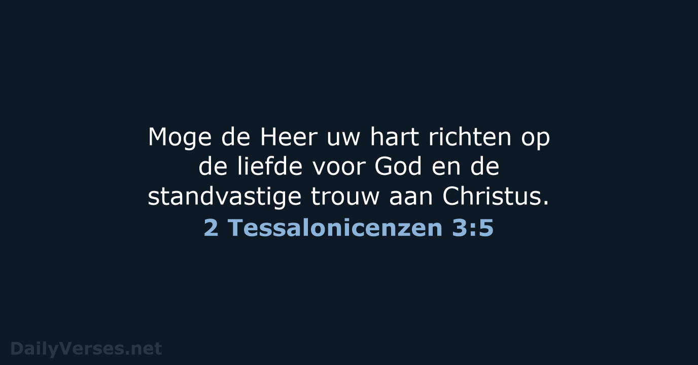 2 Tessalonicenzen 3:5 - NBV21