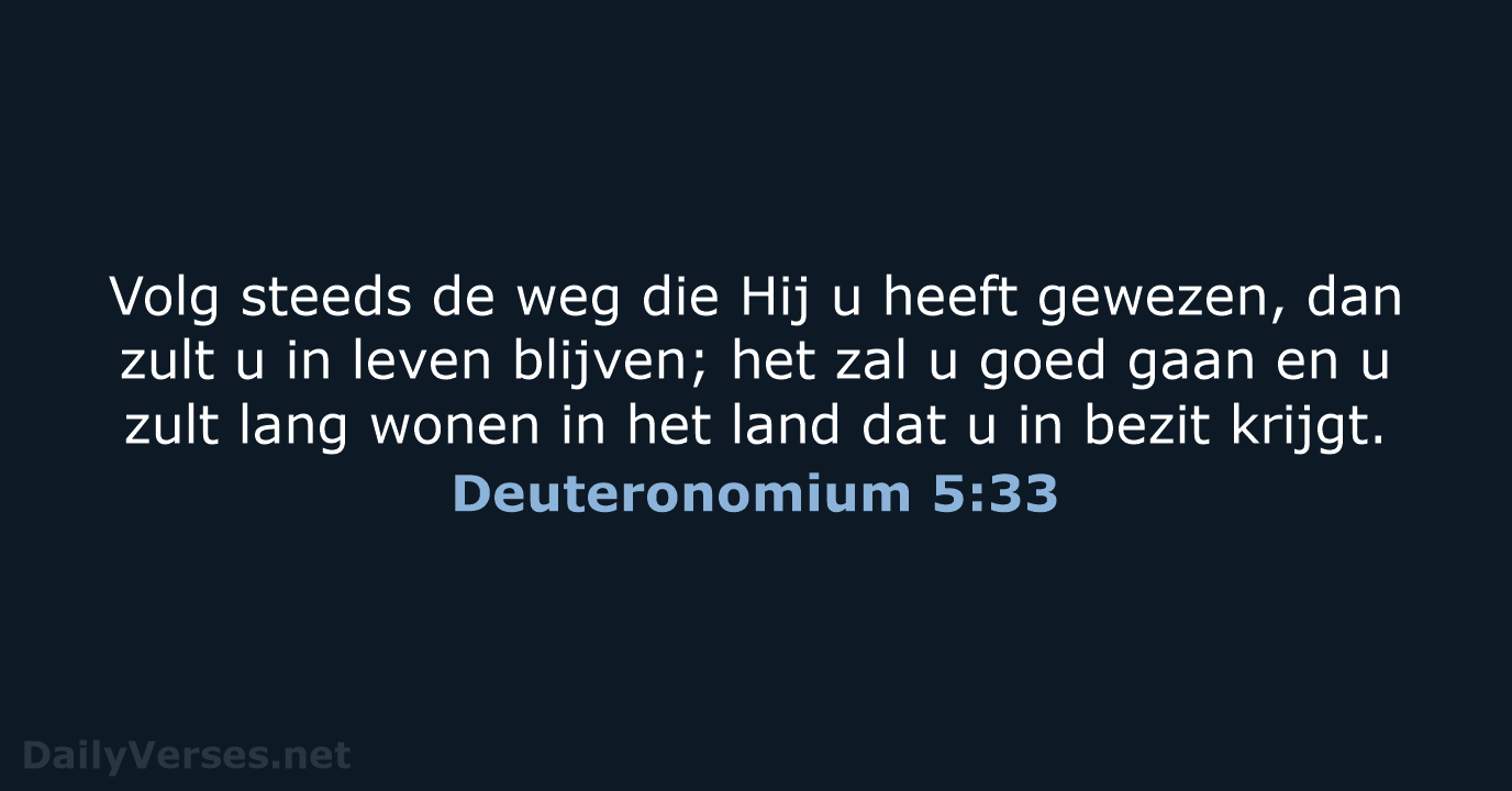 Deuteronomium 5:33 - NBV21