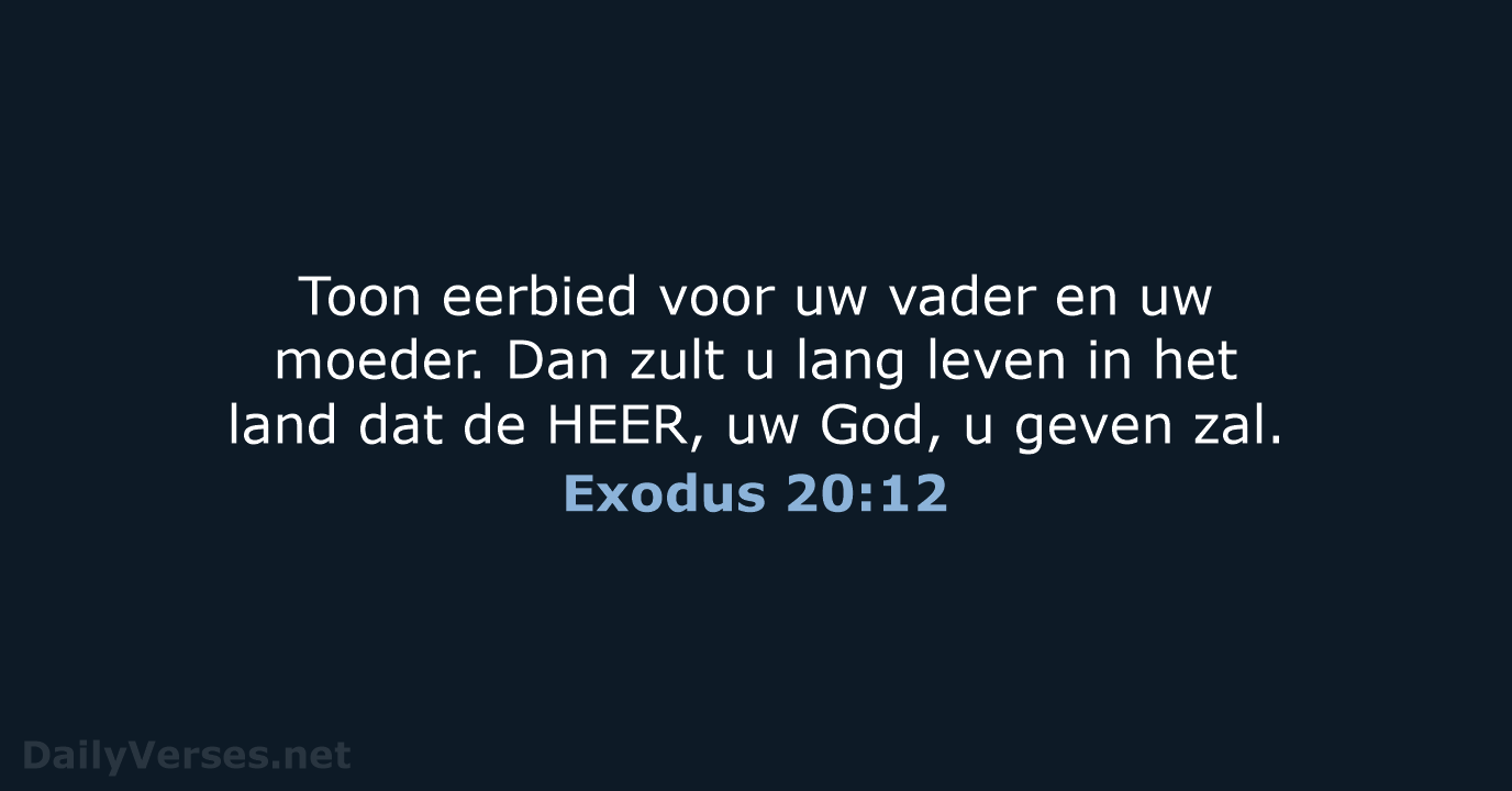 Exodus 20:12 - NBV21