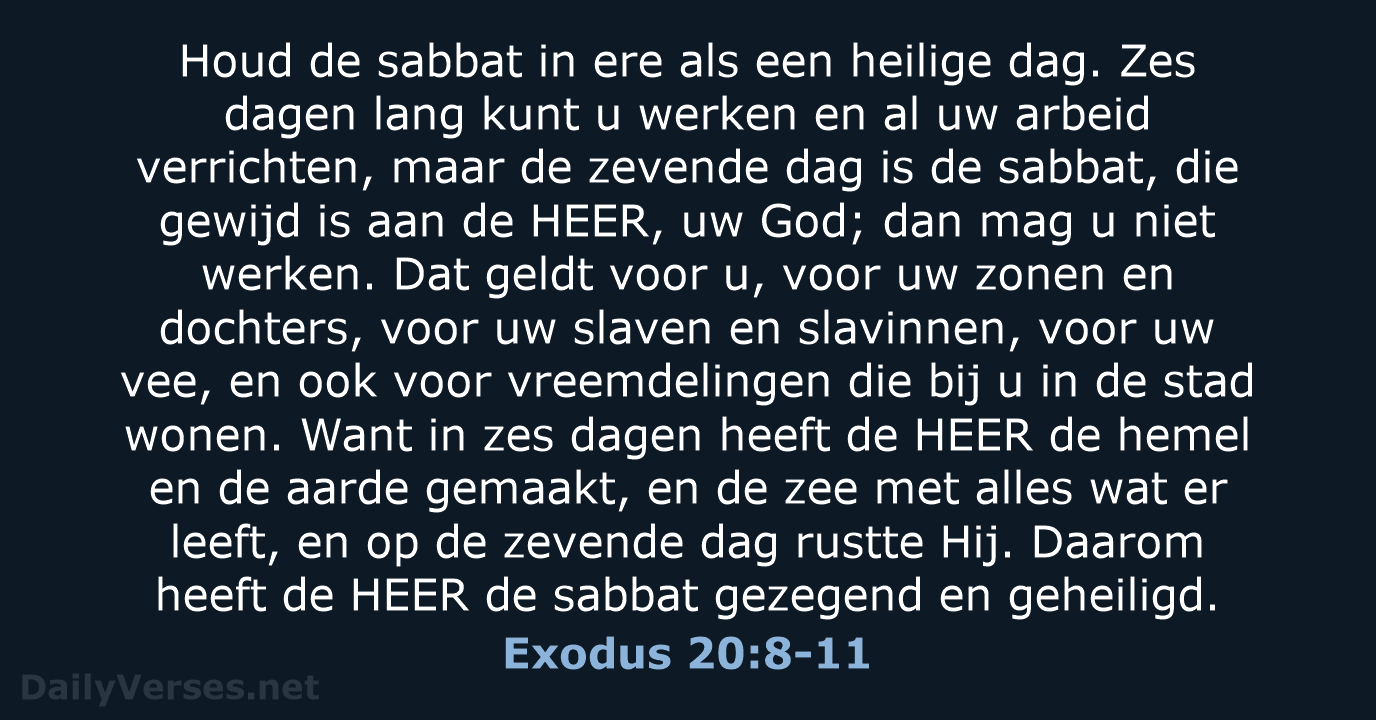 Exodus 20:8-11 - NBV21
