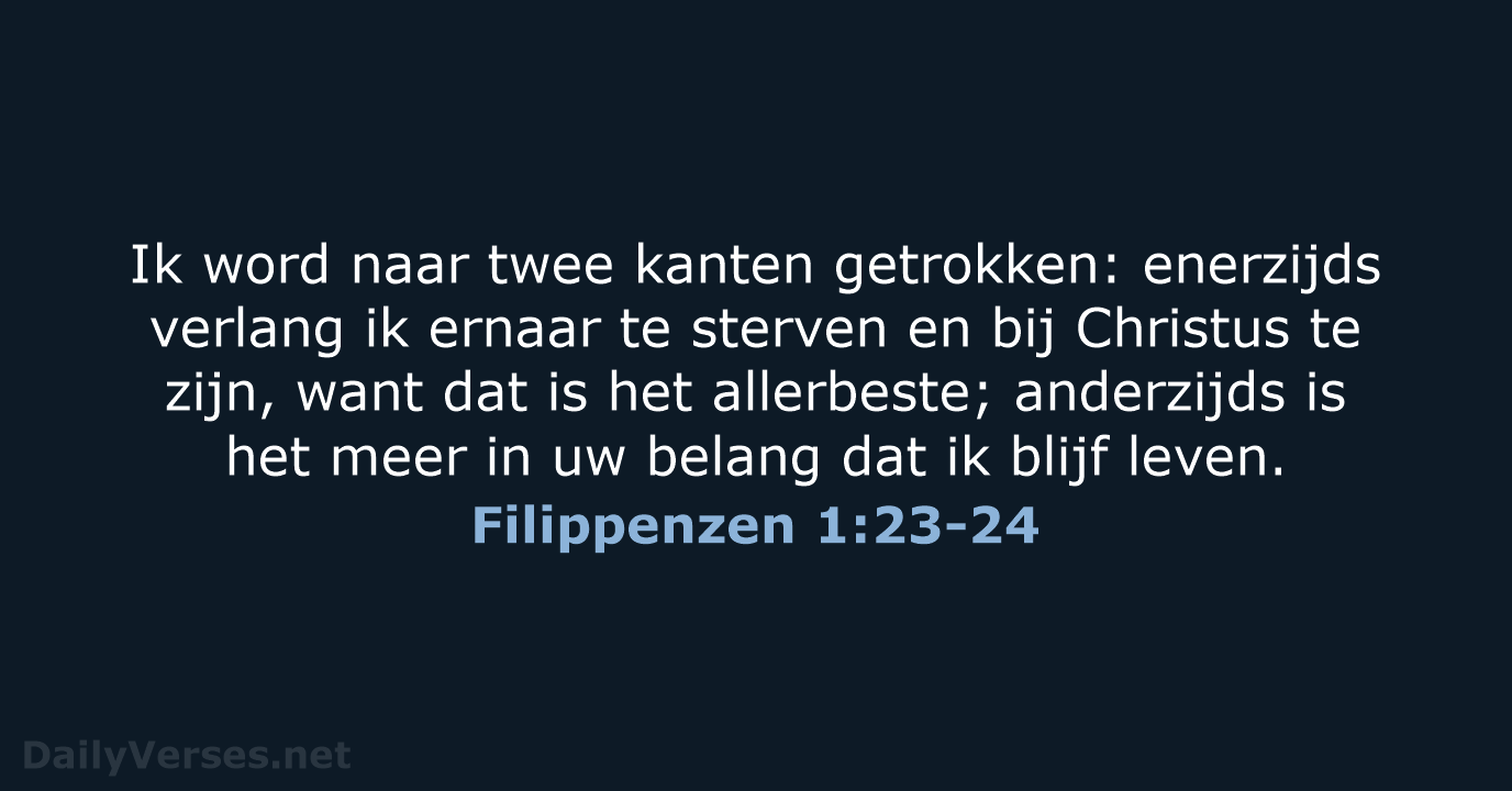 Filippenzen 1:23-24 - NBV21