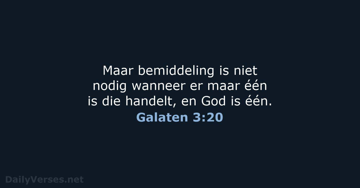 Galaten 3:20 - NBV21