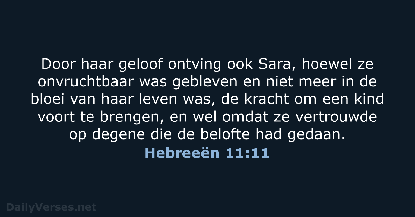 Hebreeën 11:11 - NBV21