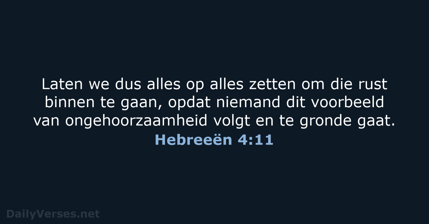 Hebreeën 4:11 - NBV21