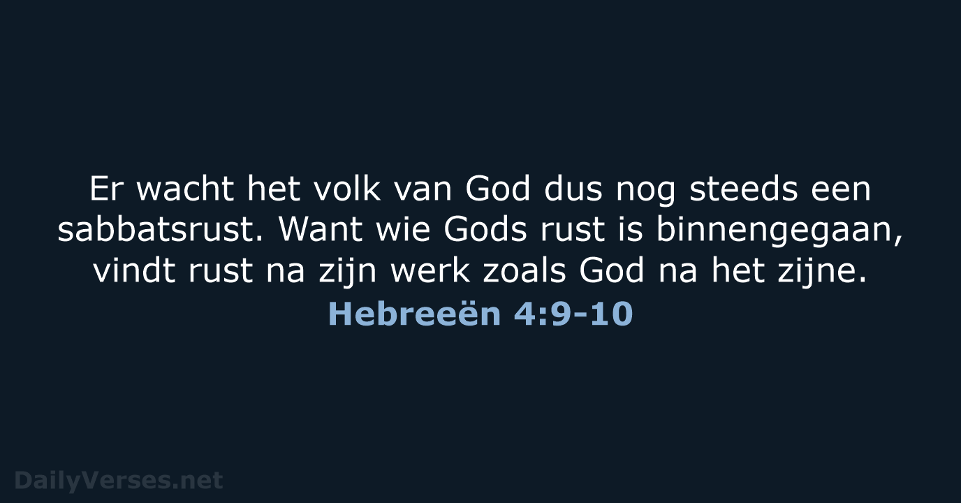 Hebreeën 4:9-10 - NBV21