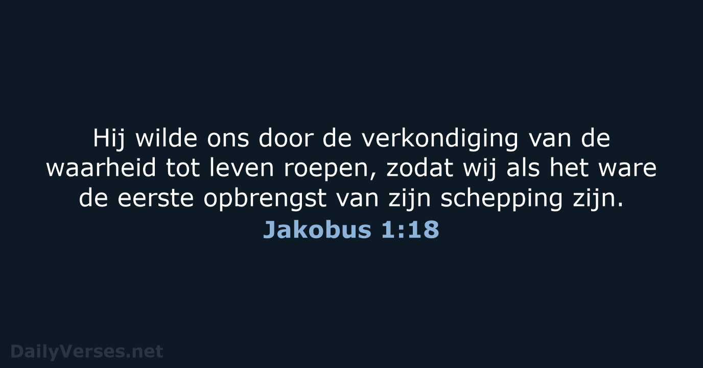 Jakobus 1:18 - NBV21