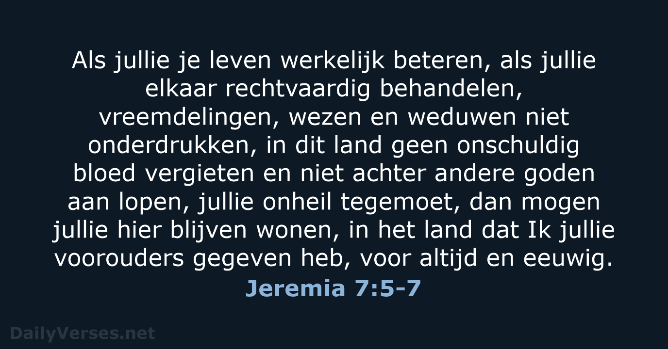 Jeremia 7:5-7 - NBV21
