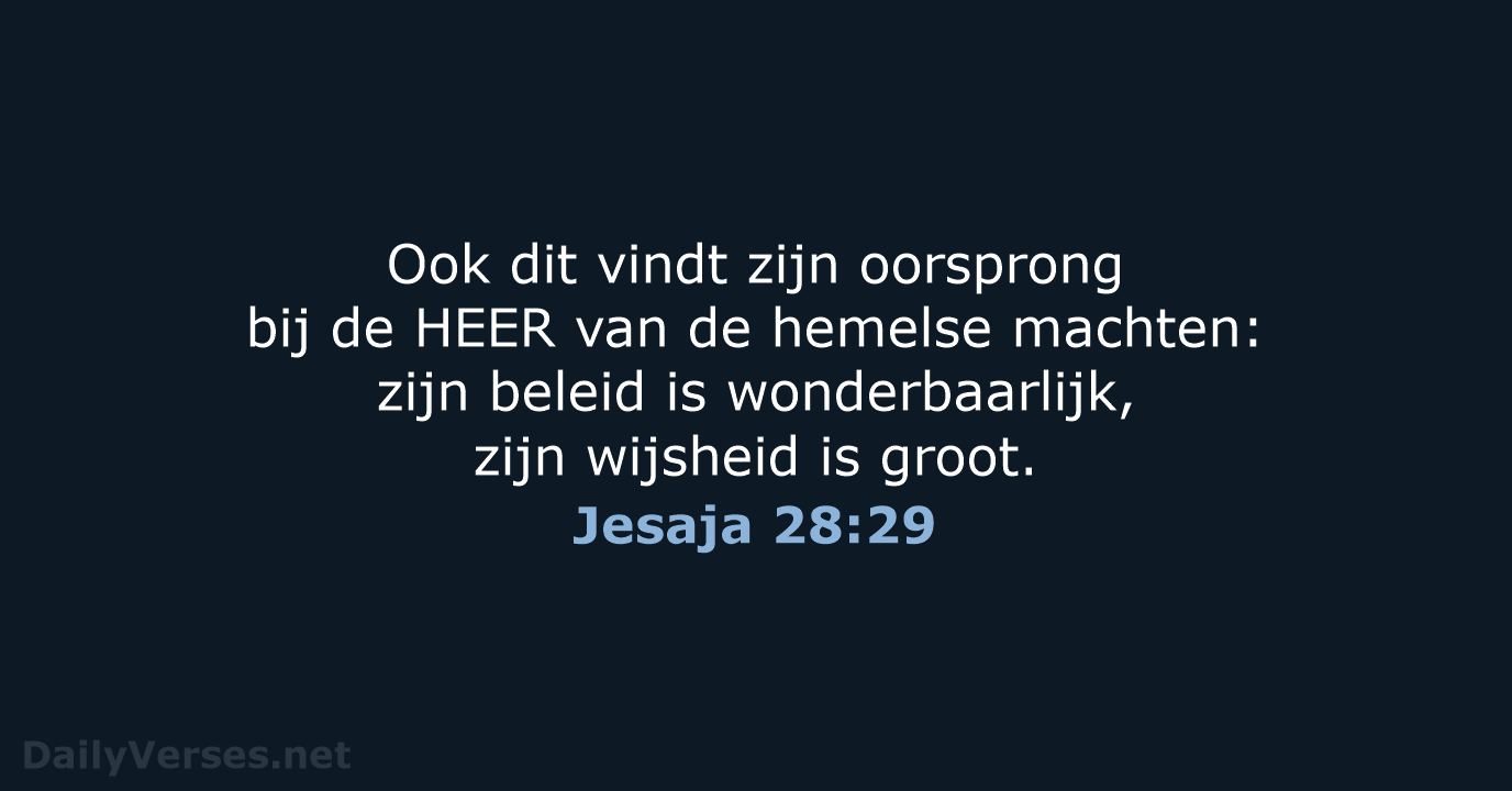 Jesaja 28:29 - NBV21