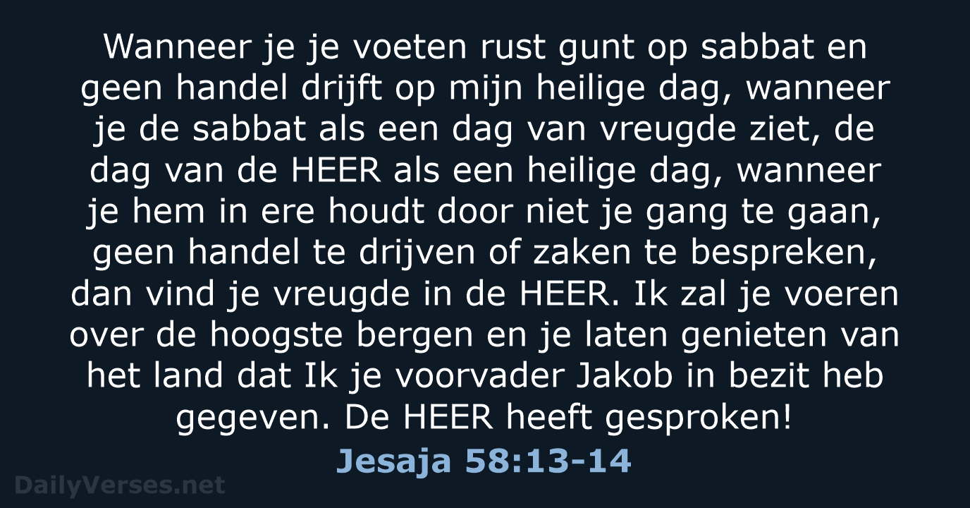 Jesaja 58:13-14 - NBV21
