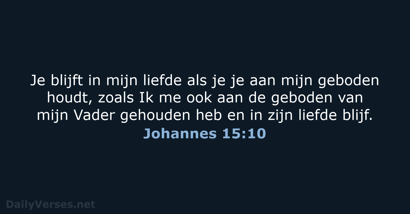 Johannes 15:10 - NBV21