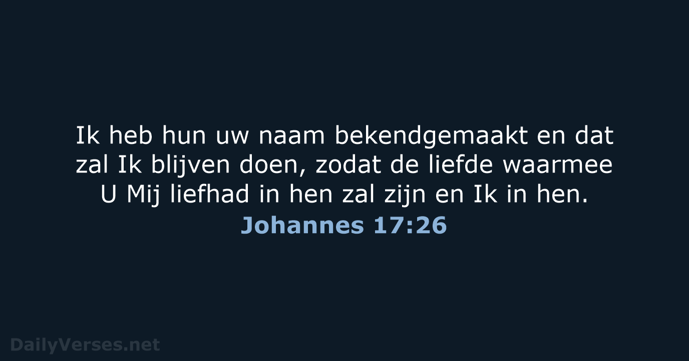 Johannes 17:26 - NBV21