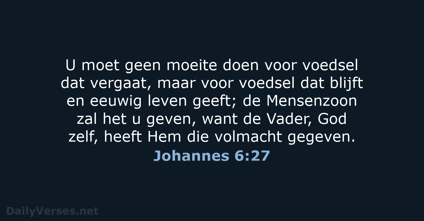 Johannes 6:27 - NBV21