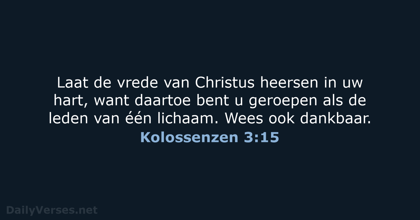 Kolossenzen 3:15 - NBV21