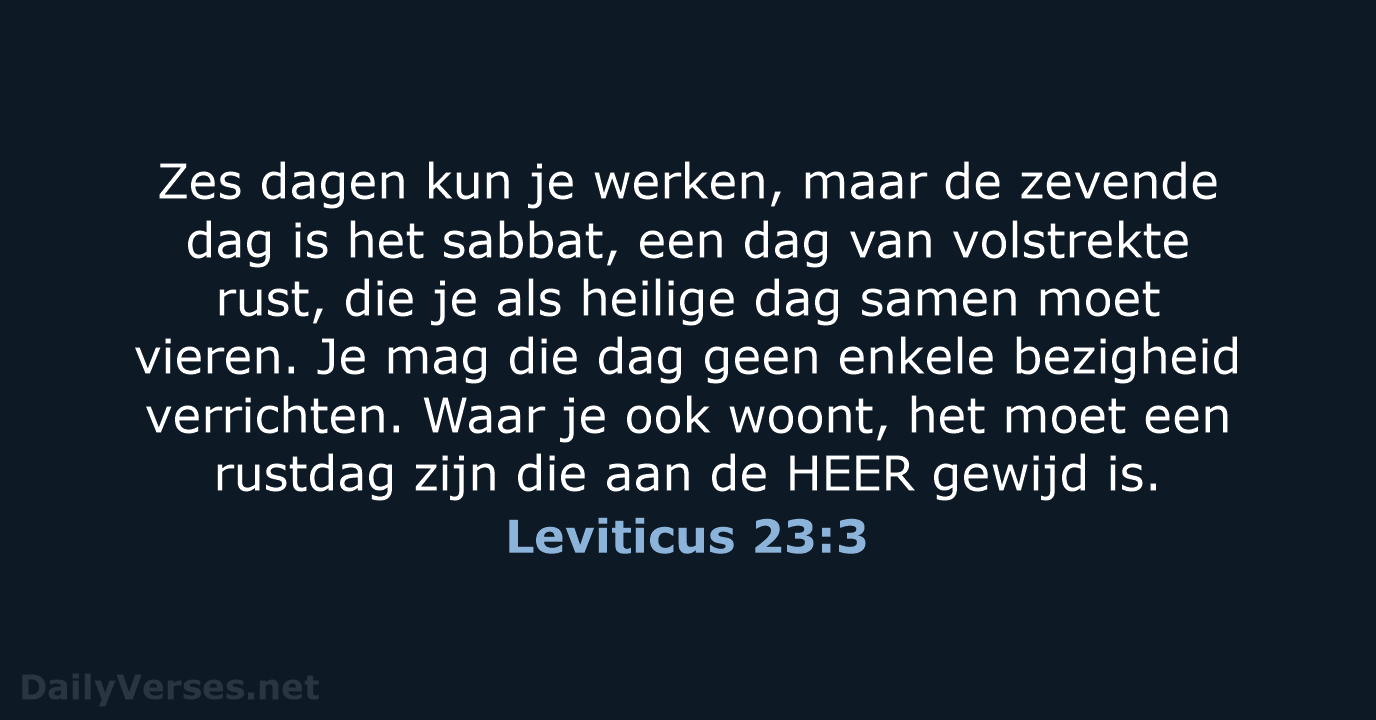 Leviticus 23:3 - NBV21
