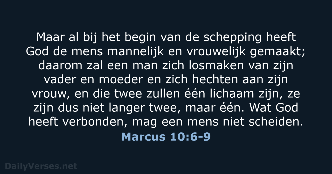 Marcus 10:6-9 - NBV21