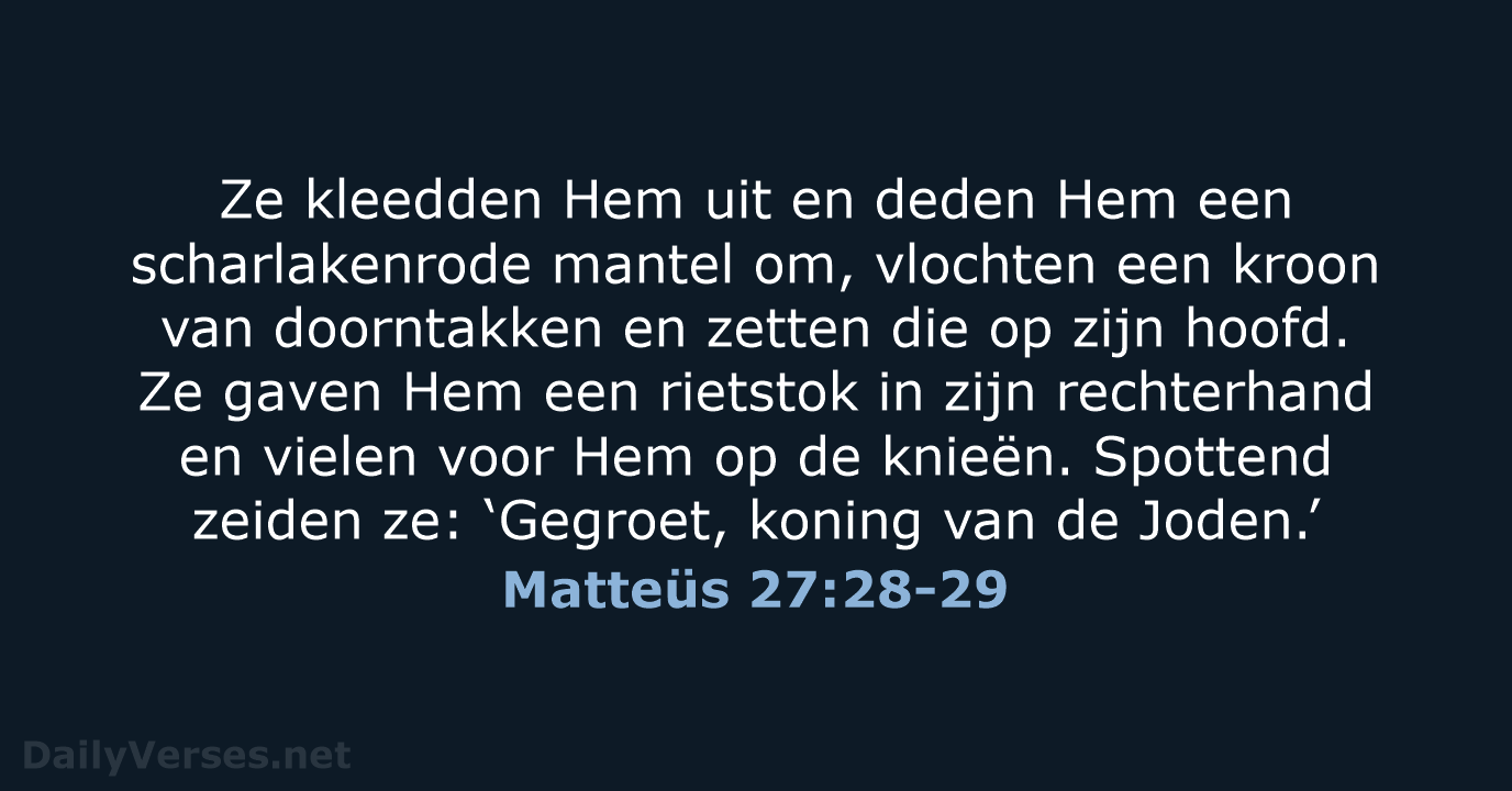 Matteüs 27:28-29 - NBV21