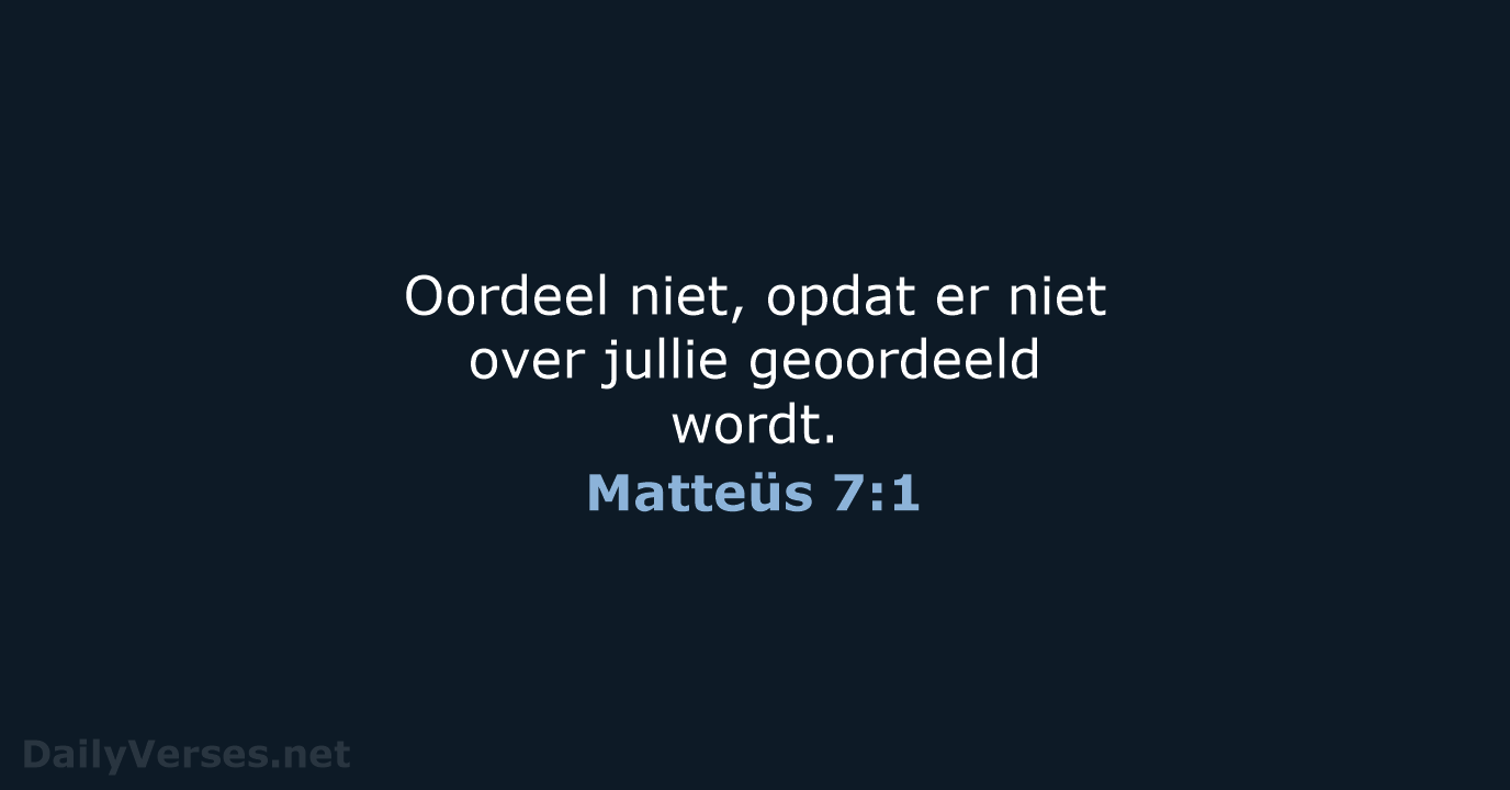 Matteüs 7:1 - NBV21