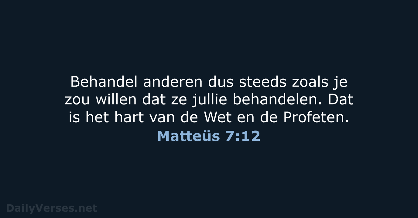 Matteüs 7:12 - NBV21