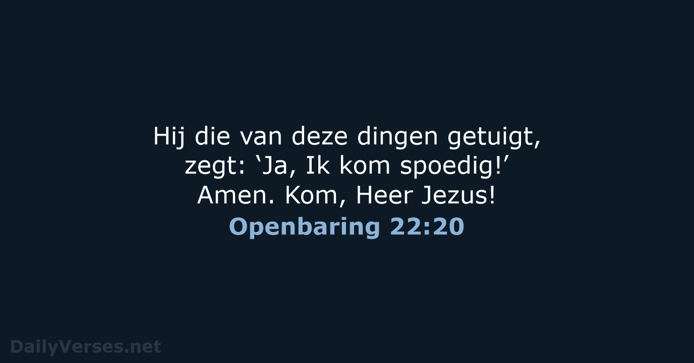 Openbaring 22:20 - NBV21