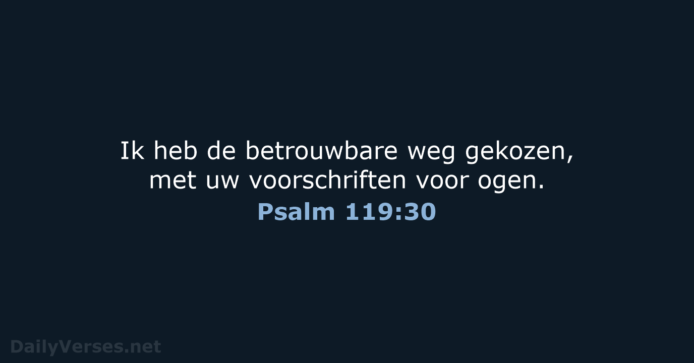 Psalm 119:30 - NBV21