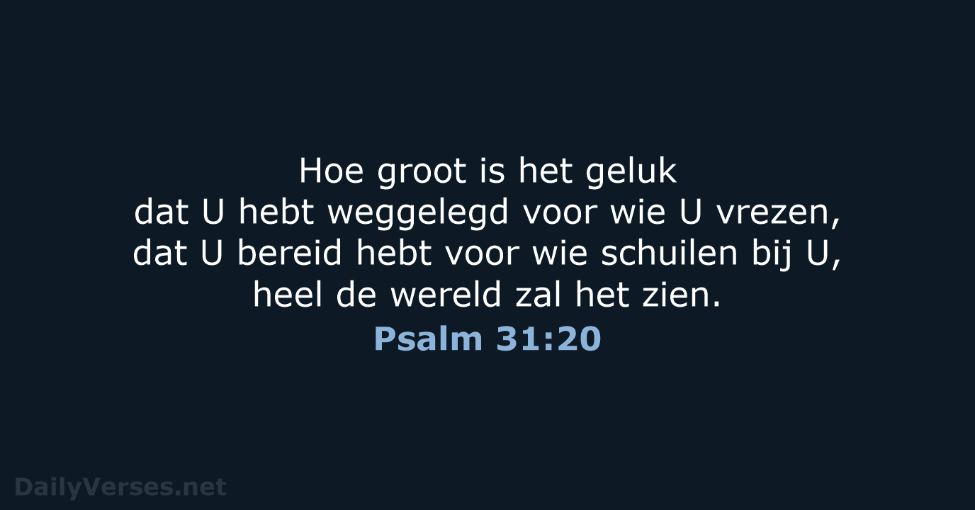 Psalm 31:20 - NBV21