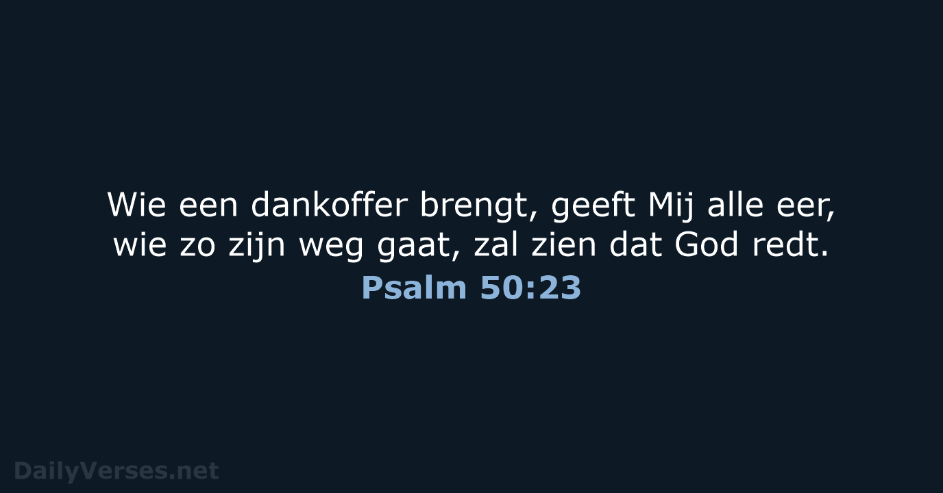 Psalm 50:23 - NBV21