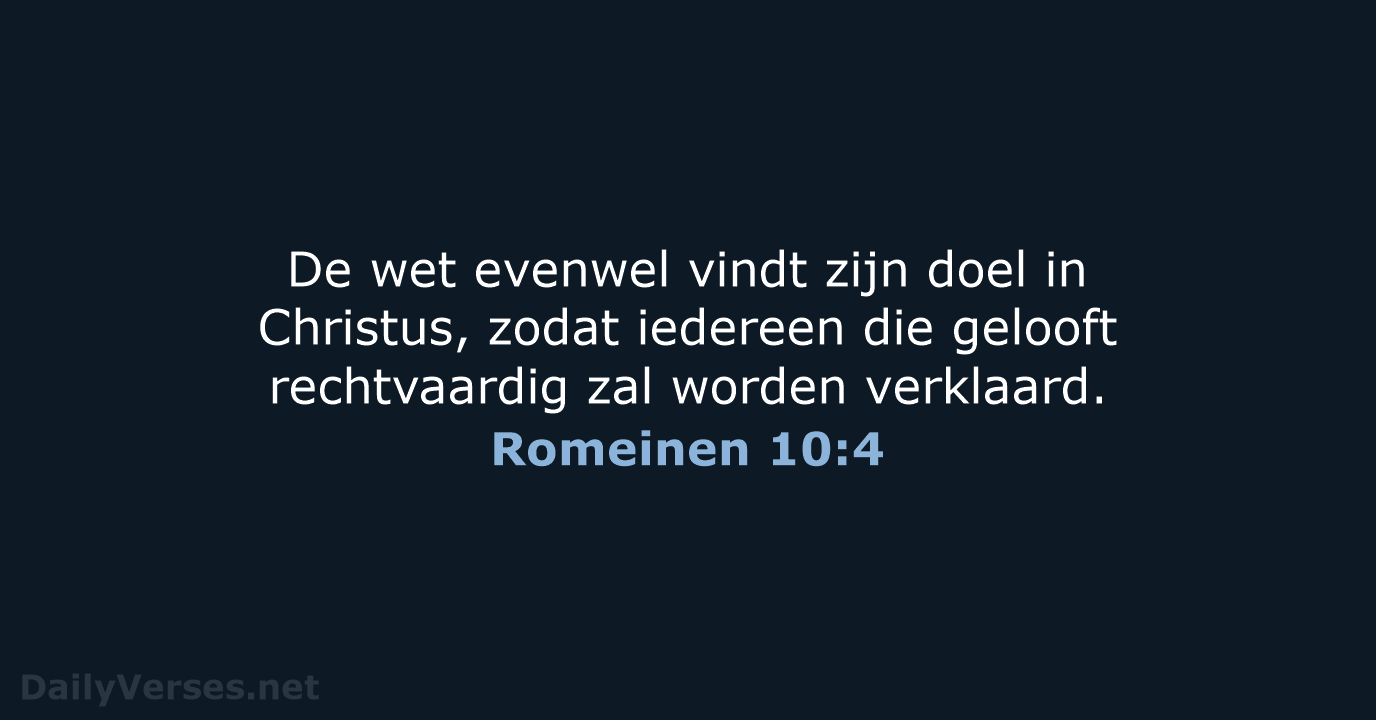 Romeinen 10:4 - NBV21