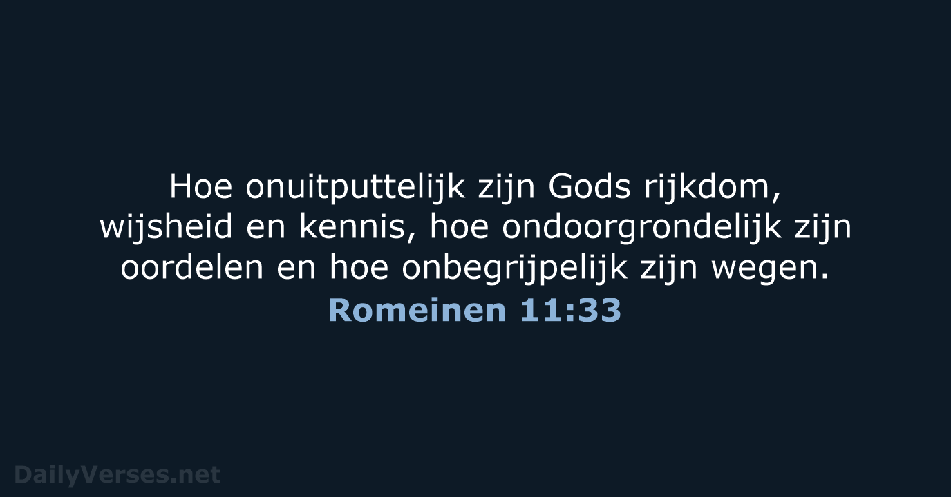 Romeinen 11:33 - NBV21