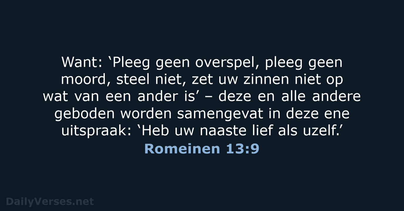 Romeinen 13:9 - NBV21
