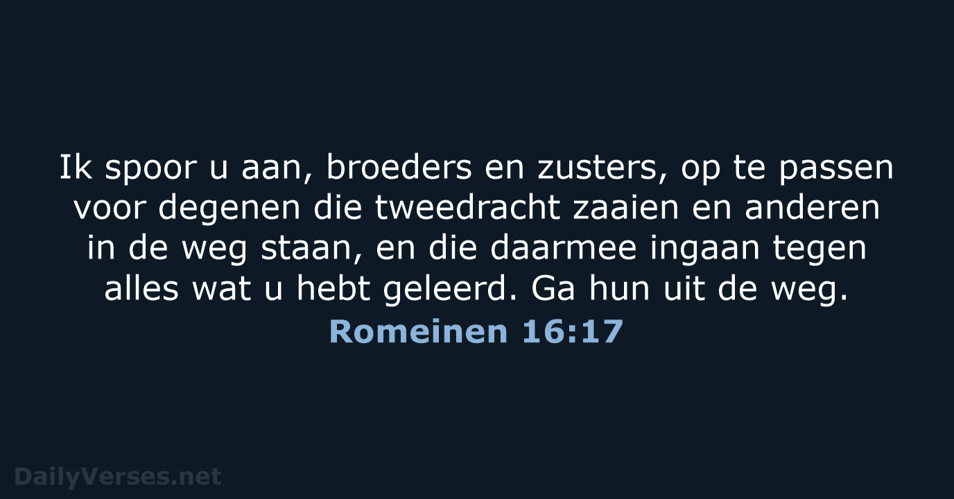 Romeinen 16:17 - NBV21