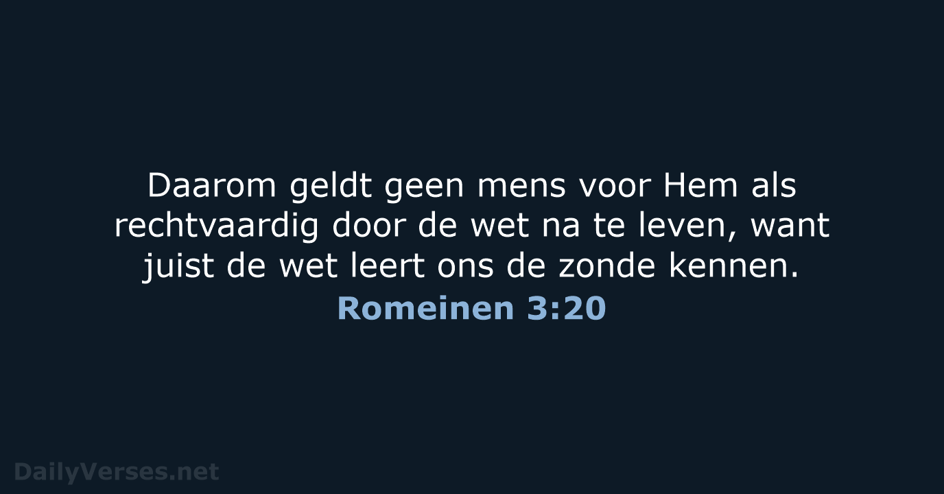 Romeinen 3:20 - NBV21