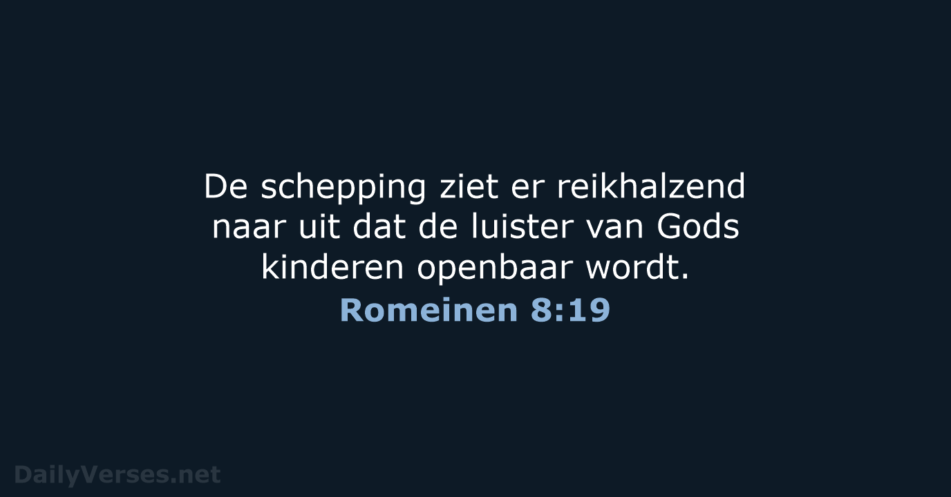 Romeinen 8:19 - NBV21