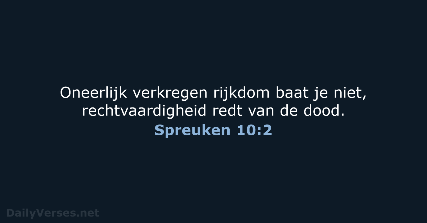 Spreuken 10:2 - NBV21