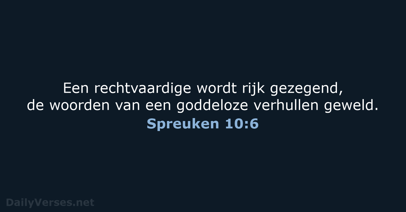 Spreuken 10:6 - NBV21