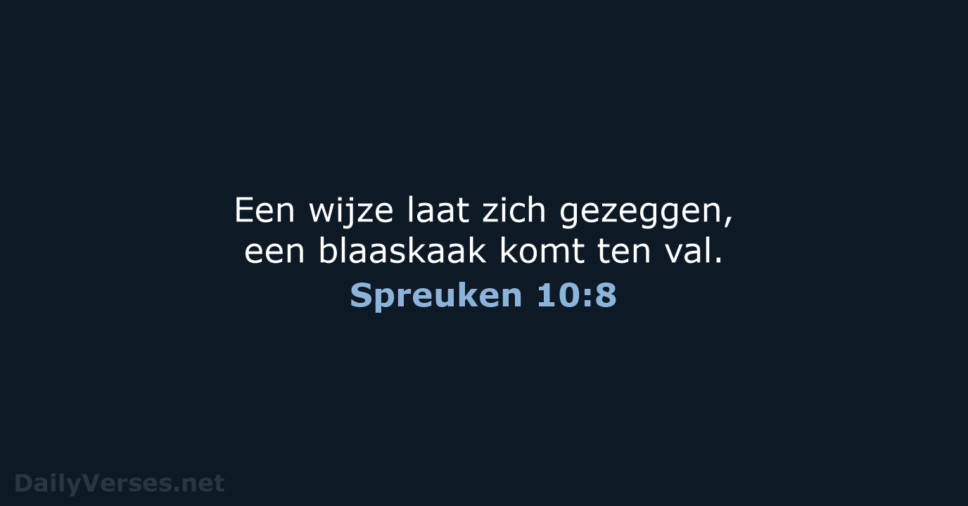 Spreuken 10:8 - NBV21