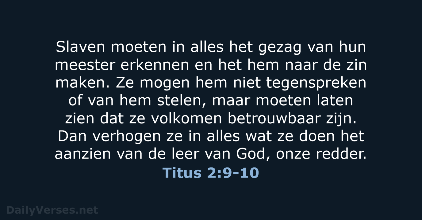 Titus 2:9-10 - NBV21