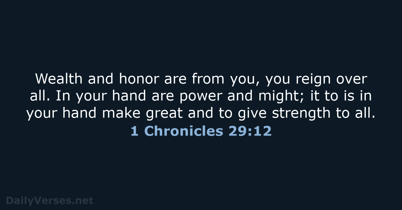 1 Chronicles 29:12 - NCB